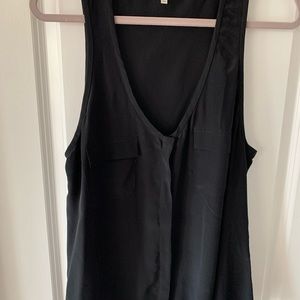 Joie Silk Tank button down with flap pockets